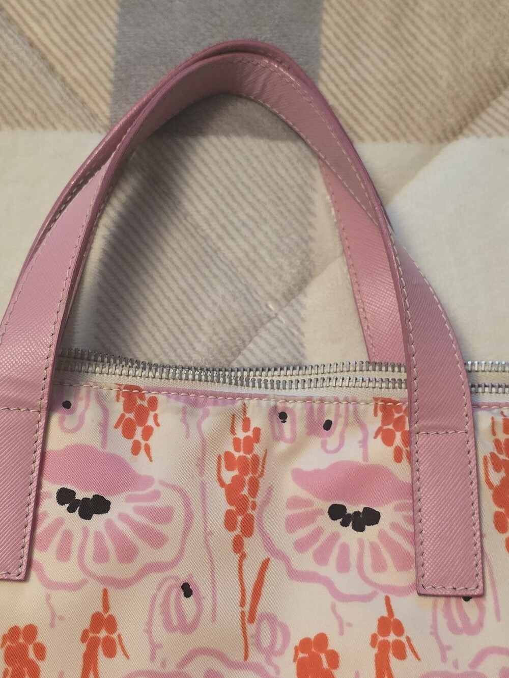 Prada Rosa Floral Tessuto Stampata Tote - Picture 11 of 12
